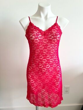 Victoria's Secret Red Lace Slip Nighty L
